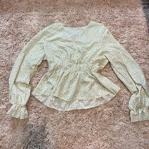 long sleeve printed crop top